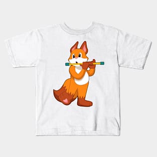 Fox at Music with Flute Kids T-Shirt